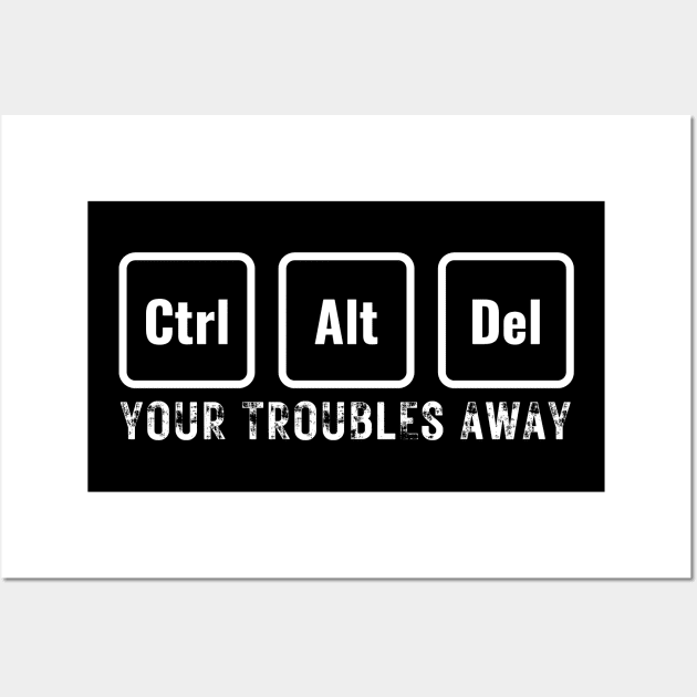 Ctrl + Alt + Del Your Troubles Away_b Wall Art by thematics